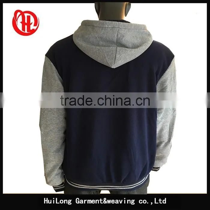 button closed strip hoody jacket mens polyester jacket