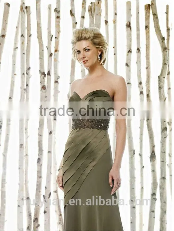 2 pieces satin long sleeve beaded mother bride outfits