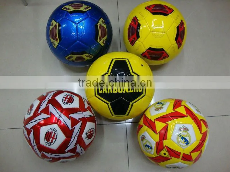spain promotional socer ball size 5 high shiny metallic material