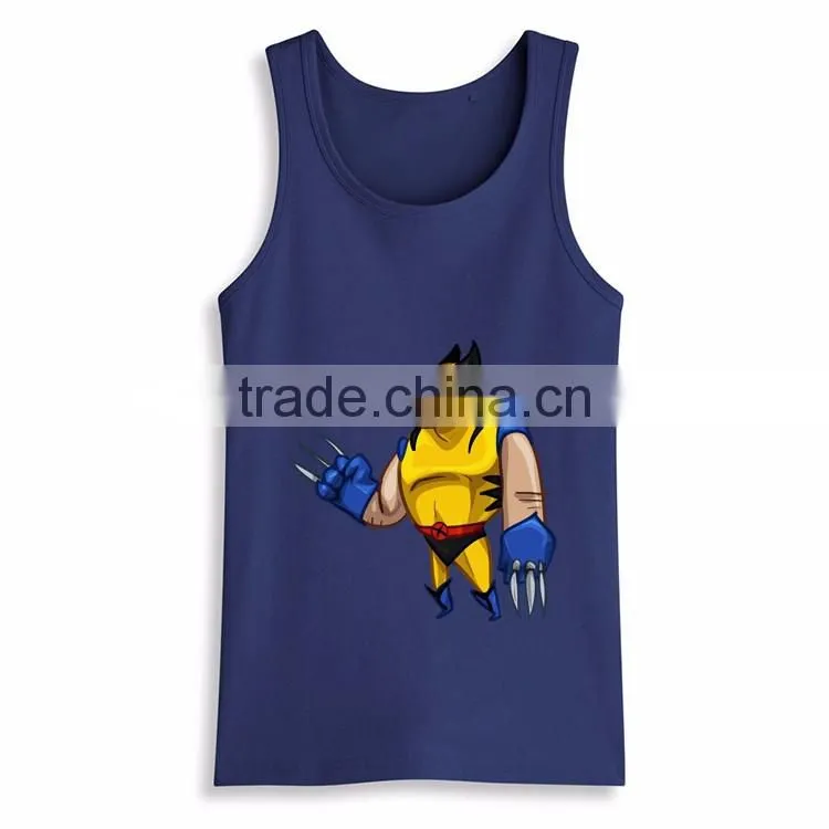 Fashion Latest Design Print Bulk Mens Sleeveless Tank Top Tee White T-shirts