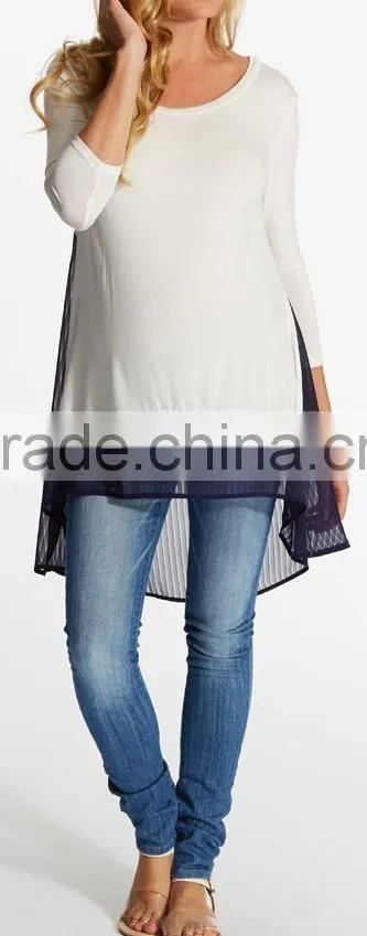 online shopping scoop neck plus size pregnant clothes tunic