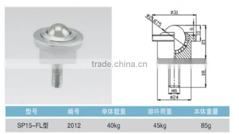 Heavy Duty Machined Steel Ball Transfer Unit SP15-FL