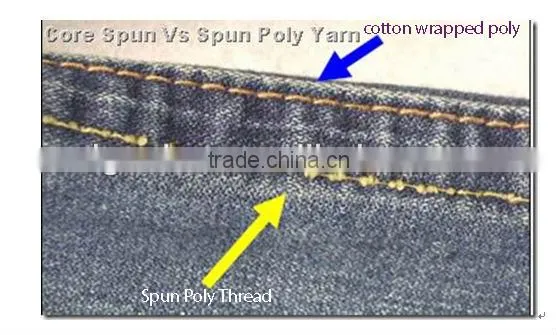402 80% cotton Wrapped 20% polyester sewing thread for post dyed garments