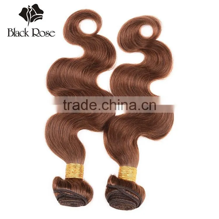 Black Rose Colored Brazilian Hair Weave, Wholesale Brown Color 4# Body Wave Human Hair Extension