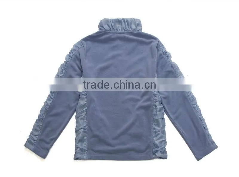 Ladies fashion Polar micro fleece Jacket with wrinkle effect