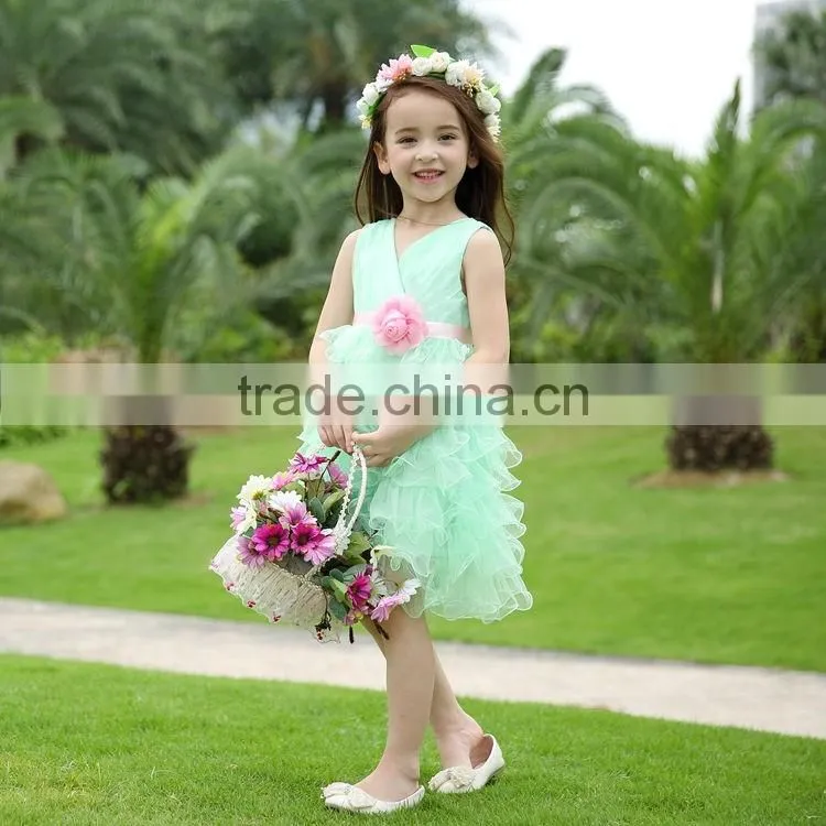 Latest girls cotton frock designs long pink dress puffy dress for girls