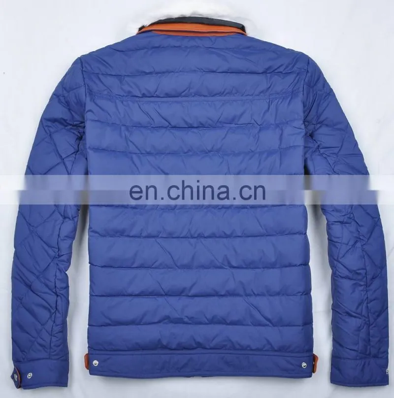 lastest fashion winter fur collar thick padded stylish men down jacket