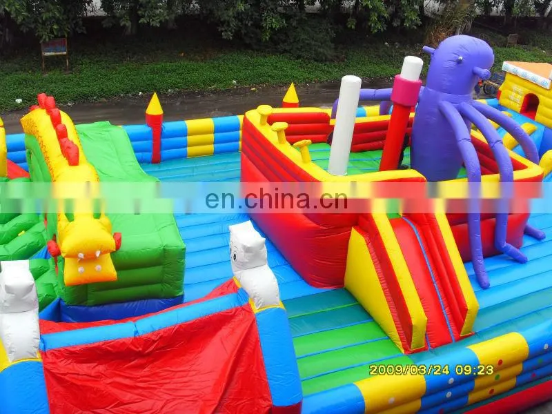HI Kids Fun City Inflatable Playground Outdoor Gym Playground Equipment Inflatable Fun City