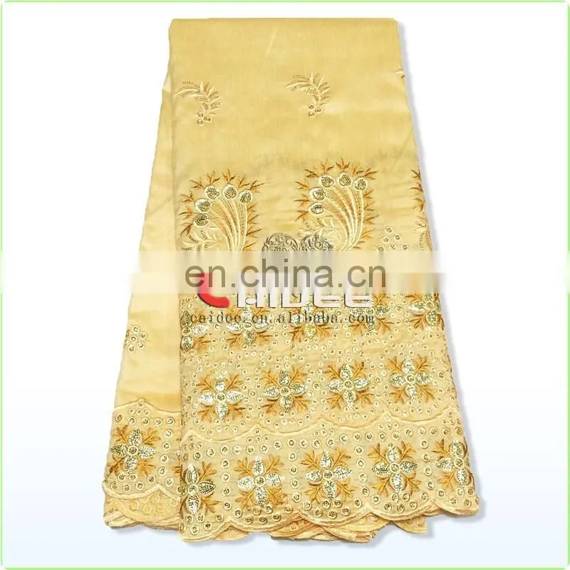 2014 african wear beaded raw silk george raw silk fabric for sale No.LG41200491