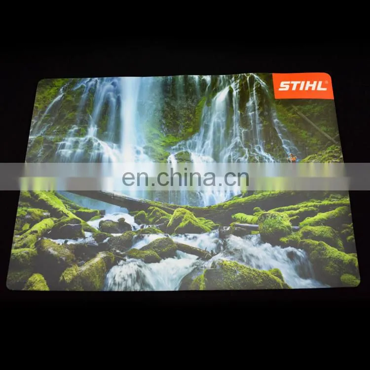 Hard PVC top custom design printed promotional rubber desk pad