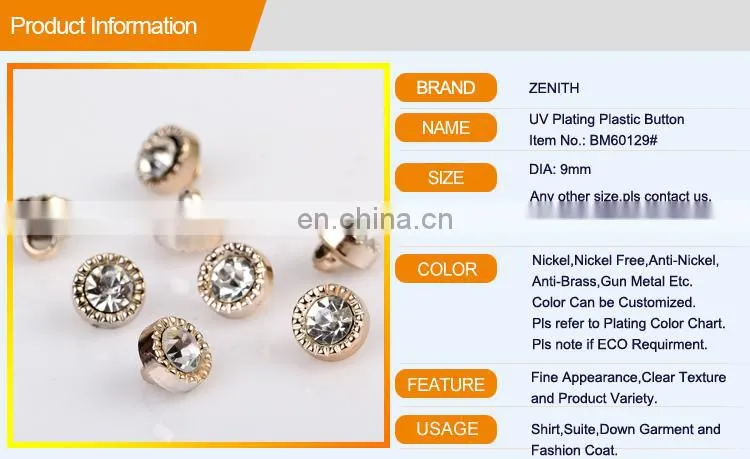 Shinny Gold ABS Shirt Button BA60129
