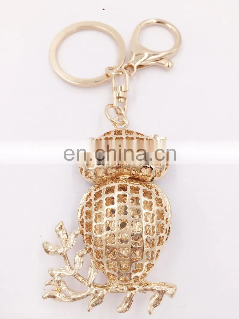 Cute Pearl Owl Keychain Purse Bag Pendant Charm Keyring Key Chain