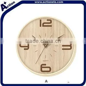 Round Shape Sweep Movement Wall Plastic Clock
