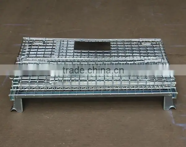 Folding Wire Mesh Container/ Stackable Storage Cage/ Metal Basket