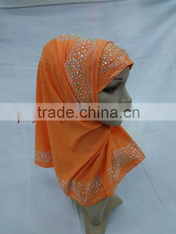A475 Popular beaded 2pcs hijabs al amira