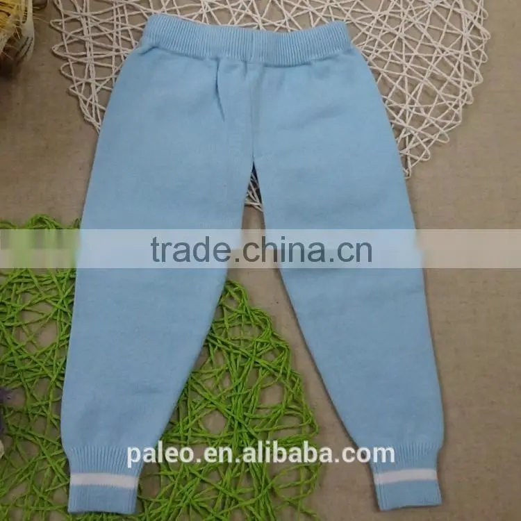 cheap 100% cotton knitted pattern design boys long sport trousers