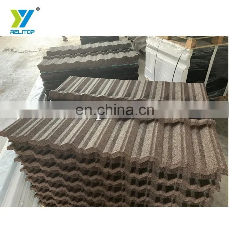 Modern Style Coffee Black Nosen Type Stone Coated Steel Roof Tile 0.3mm 0.35mm 0.4mm 0.5mm Metal Roofing Sheet