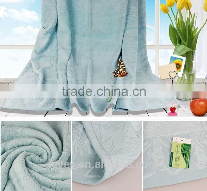 150*200CM 80%bamboo20%cotton jacquard pure blanket super terry towel canabe customized