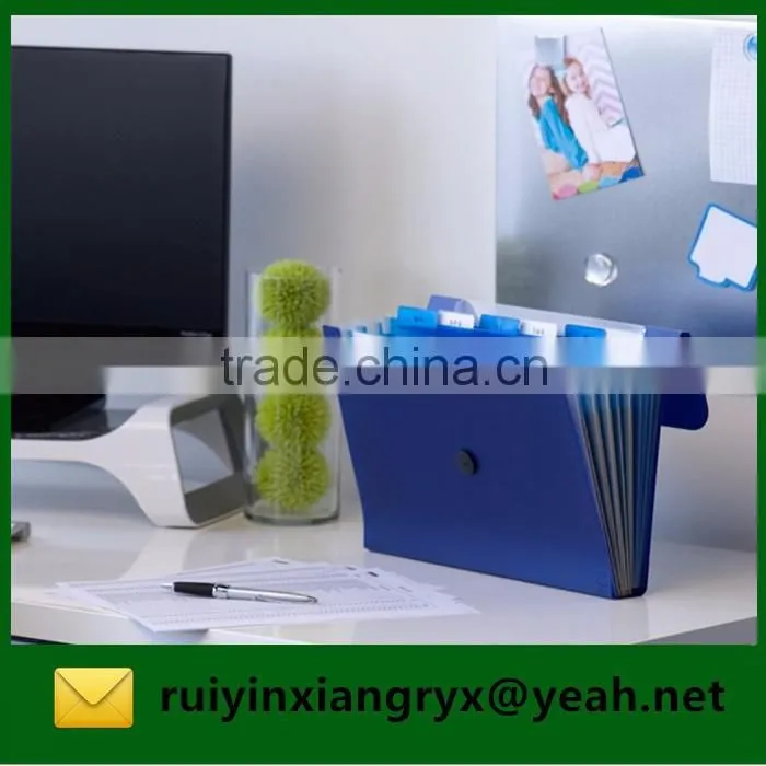 Plastic Button Expanding File folder with index divider