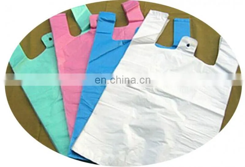 Factory Price Automatic Plastic Supermarket Handle Carrier Vest T-shirt Trash Bag Making Machine