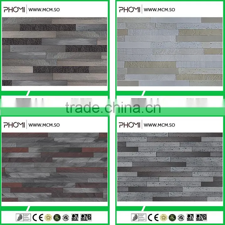 Fire rated flexible modified clay material breathability durability decorative wall cladding slate