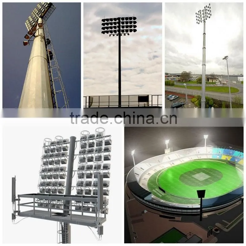 galvanized 15m 20m 30m high mast lighting tower