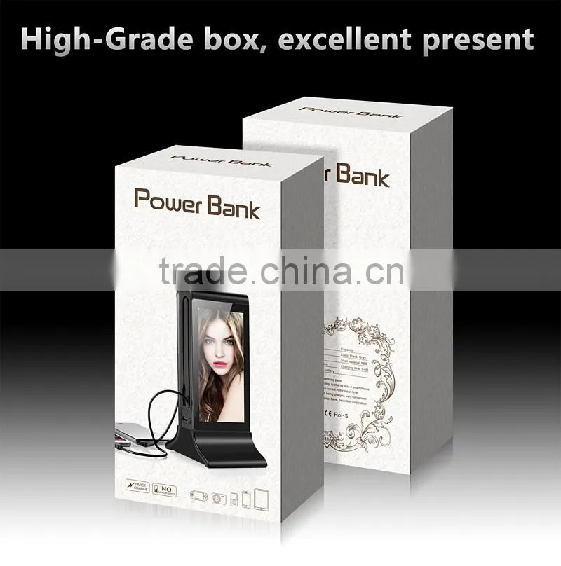 advertising display AD power bank use in coffee shop and restaurant