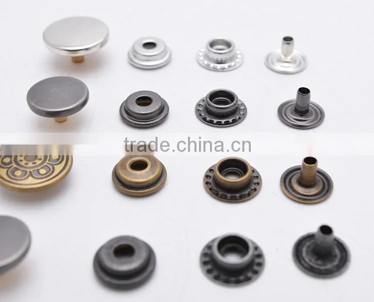 China Custom Snap On Buttons Metal Button Snaps For Leather