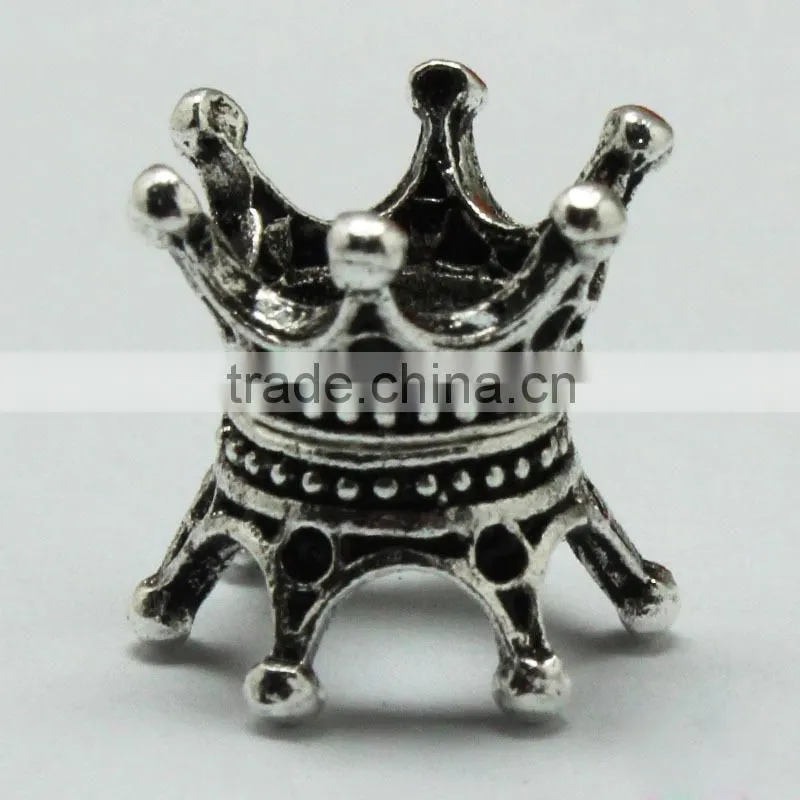 Lead Free Nickle Free Pdora Crown Shape Zinc Alloy Beads for Bracelets and Necklaces