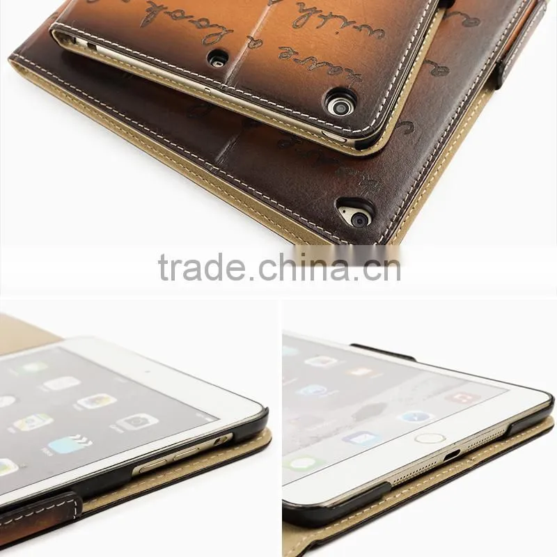 Customized size and shapes pu leather printing case for ipad 2 3 4 5