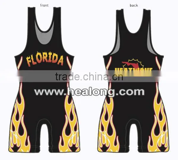 Custom Men's High Cut Wrestling Singlets Shirt Wear Jersey