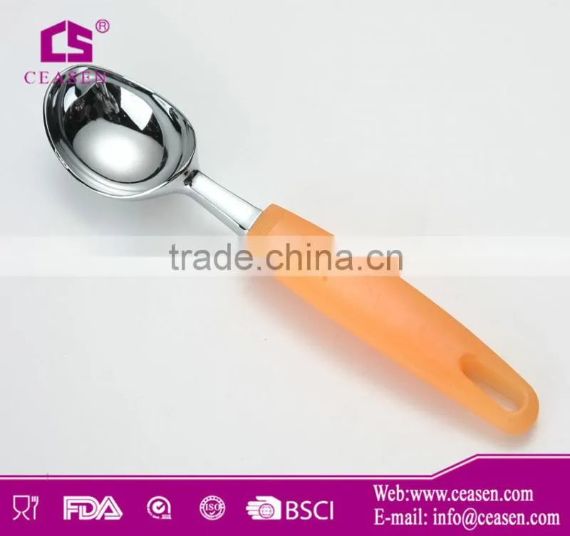 Stainless steel ice cream spoon with PP handle