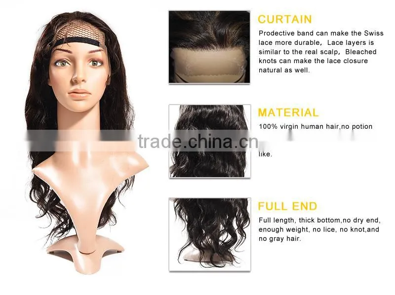 100% Virgin Indian Hair Human Hair Full Lace Wig