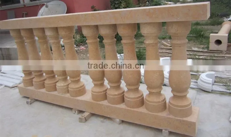 Beige marble balustrades and handrails for sale