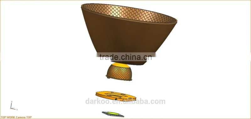 2014 New Samsung free solder led reflector with lens COB reflector COB lens DK7515-R&L-FS for downlight 8 degree