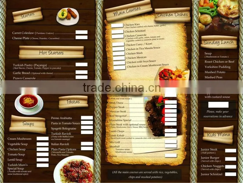 New Restaurant Menu Printing