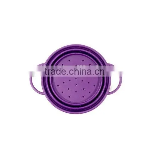 collapsible silicone fruit food strainer basket