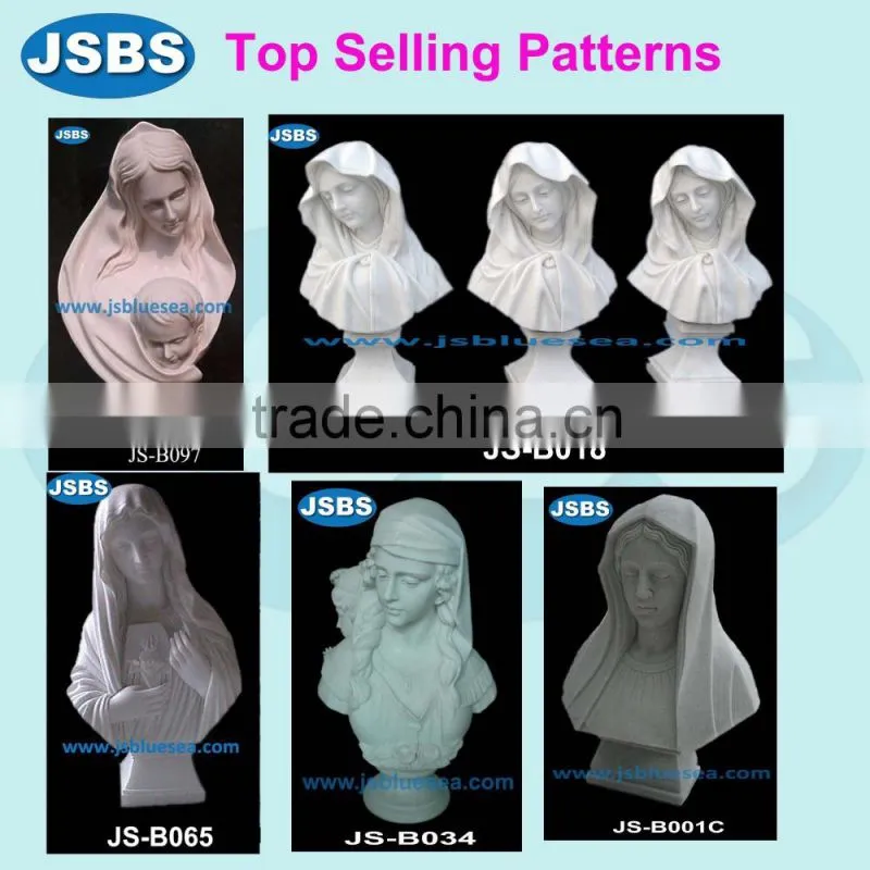 hand carved natural marble bust statue ornament