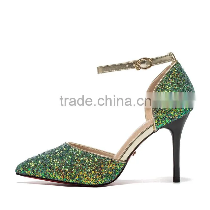 mature sexy girl glitter wedding high heel shoes