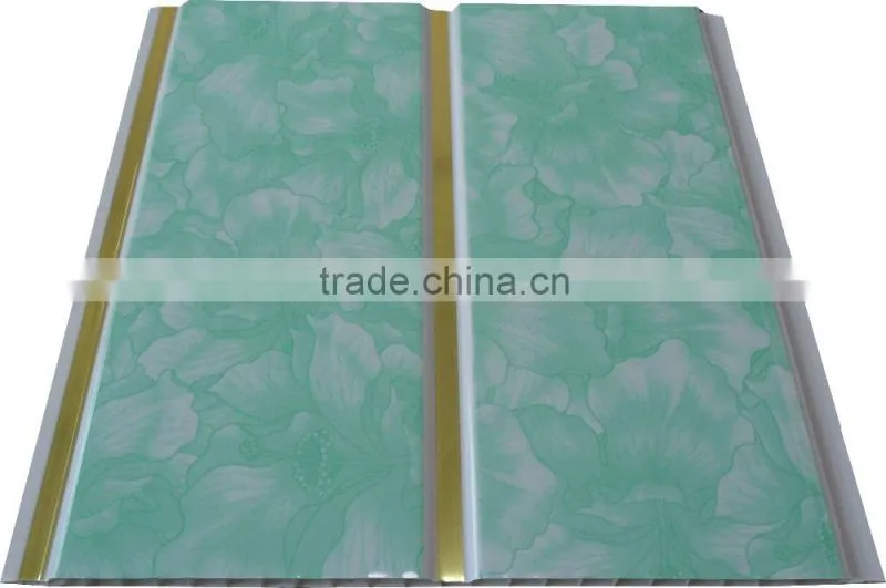 10'' width new style trinidad pvc ceiling panel & wall panel with sivler strip,middle groove G130