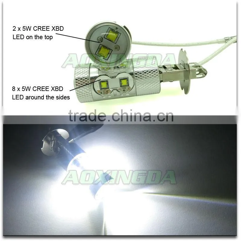 H3 led fog light bulbs Car LED fog lamp high power cree led foglight 50W