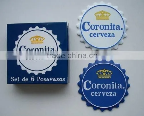 Wholesale gift items custom logo promotional 2D/3D rubber drink pvc coaster