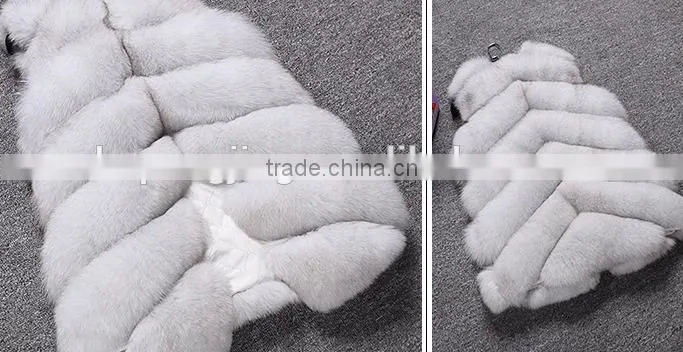 Unique design fashion knitted short fox fur vest with price