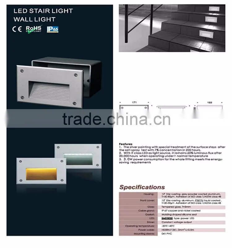 AC100V-240V Aluminum IP65 Waterproof LED Step Light