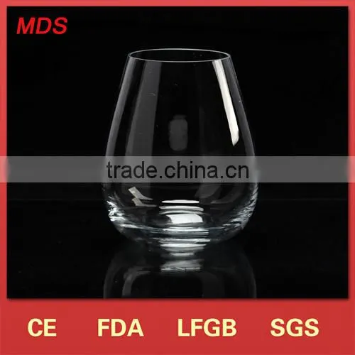 Handmade aerating tasting glass long bubble stem wine glass