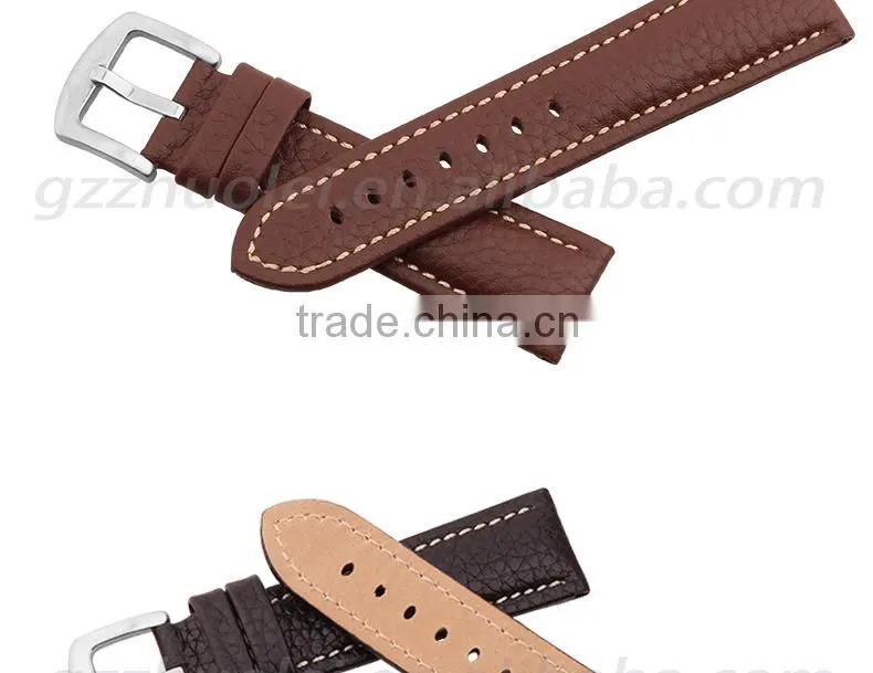 2015 hot fashion grain cowhide leather strap watch 23mm watch strap leather