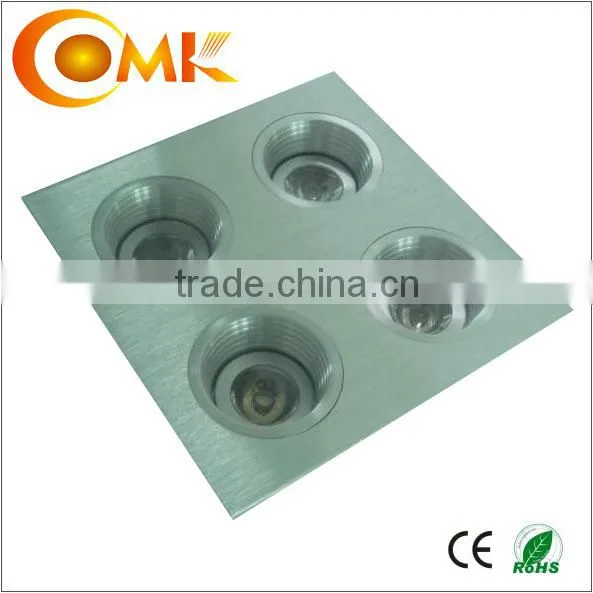 4*1W Bridgelux Aluminum square led downlights