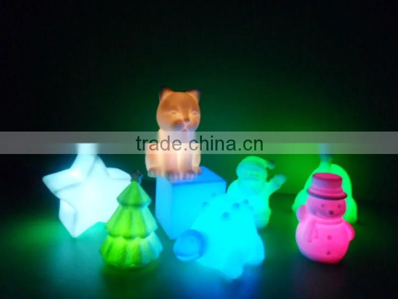 Soft PVC heart night light with color changing led light source
