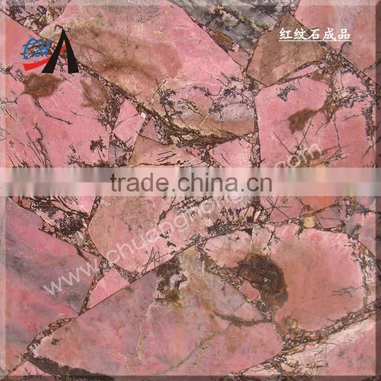 Rhodonite semi precious stone slab for table top,wall tile,TV background