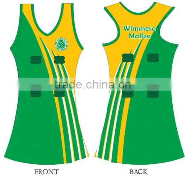 Stripe design netball a-line dress sublimation made